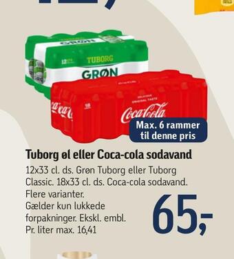 Føtex Tuborg øl eller coca-cola sodavand tilbud