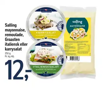 Føtex Salling mayonnaise, remoulade, graasten italiensk eller karrysalat tilbud