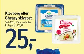 Føtex Klovborg eller cheasy skiveost tilbud