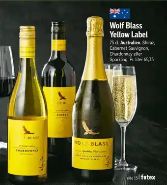 Føtex Wolf blass yellow label tilbud