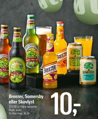Føtex Breezer, somersby eller skovlyst tilbud