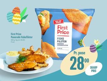 Min Købmand First price panerede fiskefileter tilbud