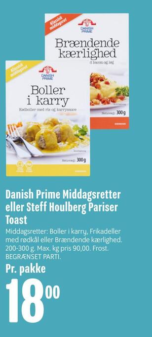 Min Købmand Danish prime middagsretter eller steff houlberg pariser toast tilbud