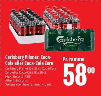 Min Købmand Carlsberg pilsner, coca- cola eller coca-cola zero tilbud