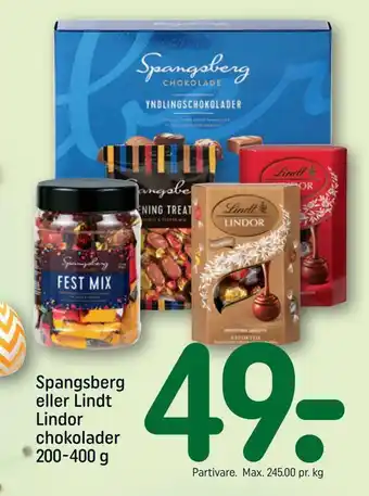 REMA 1000 Spangsberg eller lindt lindor chokolader tilbud