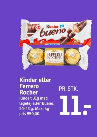 SPAR Kinder eller ferrero rocher tilbud