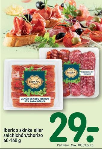 Ibérico skinke eller salchichón/chorizo