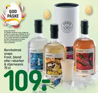 REMA 1000 Bornholmsk snaps frost, blond eller rabarber & stjerneanis tilbud