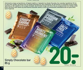 REMA 1000 Simply chocolate bar tilbud