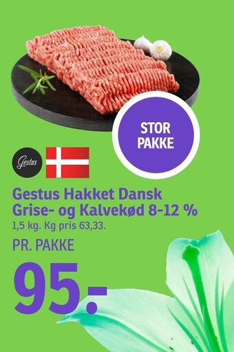 SPAR Gestus hakket dansk grise- og kalvekød 8-12 % tilbud