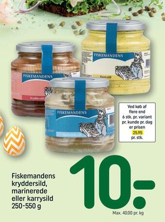 REMA 1000 Fiskemandens kryddersild, marinerede eller karrysild tilbud