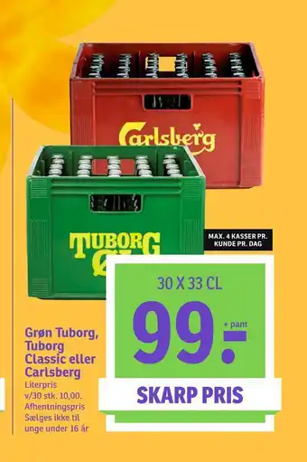 Grøn tuborg, tuborg classic eller carlsberg