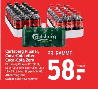 SPAR Carlsberg pilsner, coca-cola eller coca-cola zero tilbud
