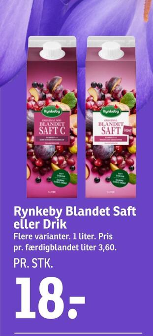 SPAR Rynkeby blandet saft eller drik tilbud