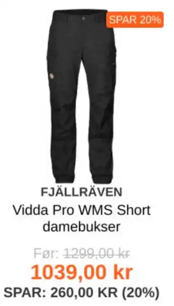 Fjällräven Vidda Pro WMS Short Damebukser
