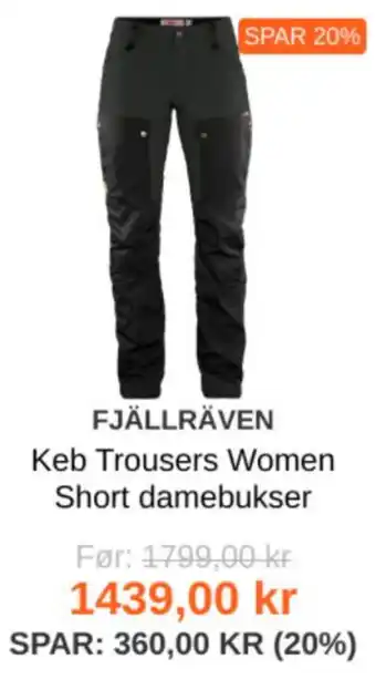 Fjällräven Keb Trousers Women Short Damebuser