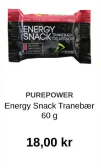 Pure Power Energy Snack Tranebær 60 g