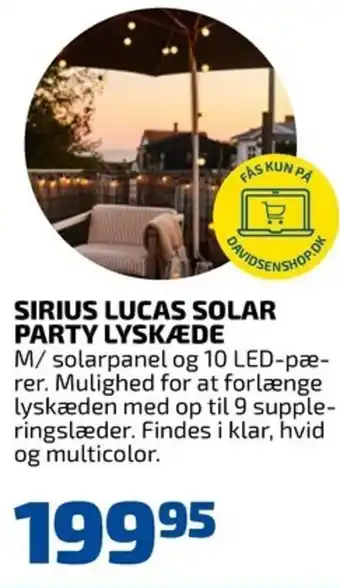 Davidsen Sirius Lucas Solar Party Lyskæde tilbud
