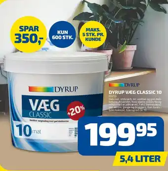 Davidsen Dyrup Væg Classic 10 5,4 Liter tilbud