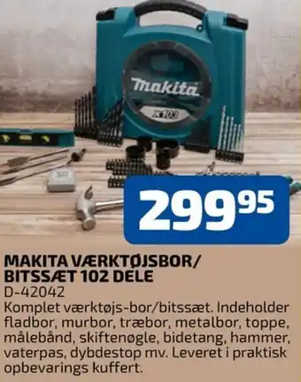 Davidsen Makita Værtojsbor/Bitssæt 102 Dele tilbud