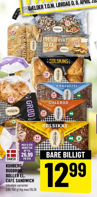 Kohberg Rugbrød Boller el. Café Sandwich