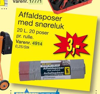 Affaldsposer med snøreluk
