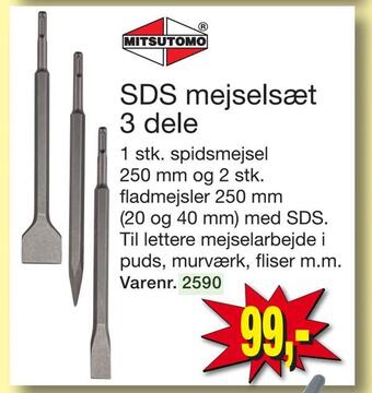 Sds mejselsæt 3 dele
