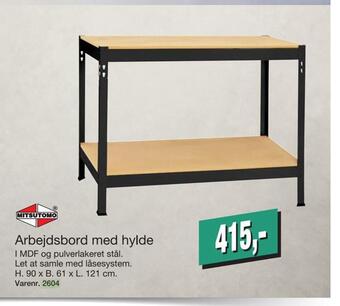 Arbejdsbord med hylde