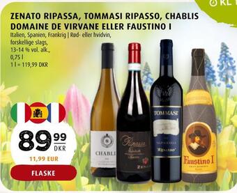 Scandinavian Park Zenato ripassa, tommasi ripasso, chablis domaine de virvane eller faustino i tilbud