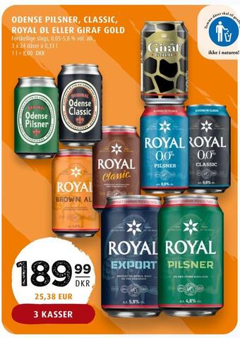 Scandinavian Park Odense pilsner, classic, royal øl eller giraf gold tilbud