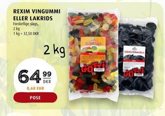Scandinavian Park Rexim vingummi eller lakrids tilbud