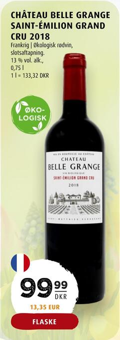 Château belle grange saint-émilion grand cru 2018