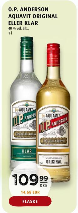 Scandinavian Park O.p. anderson aquavit original eller klar tilbud