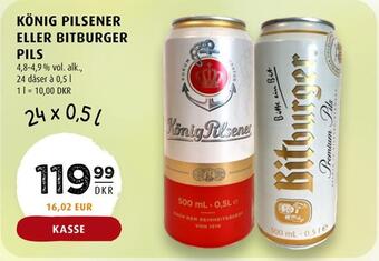 Scandinavian Park König pilsener eller bitburger pils tilbud