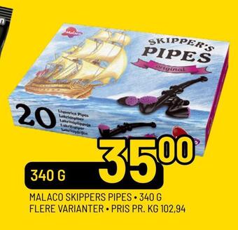 Priss Malaco skippers pipes tilbud