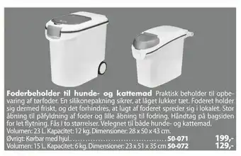 Biltema Foderbeholder til hunde- og kattemad tilbud