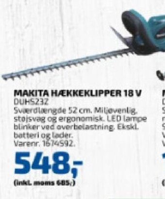 Davidsen Makita Hækkeklipper 18 V tilbud