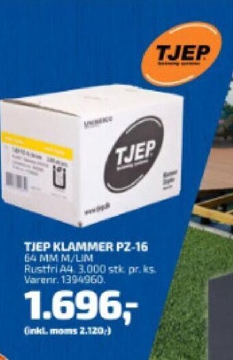 Davidsen Tjep Klammer PZ-16 tilbud