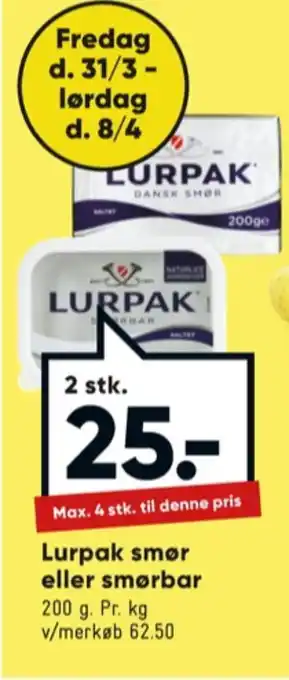 Bilka Lurpak smør tilbud