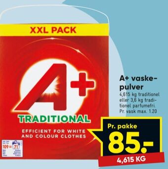 Bilka A+ vaskepulver tilbud