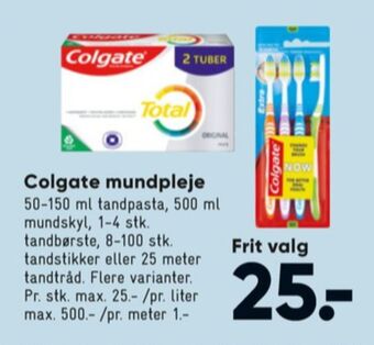 Bilka Colgate tandpasta tilbud