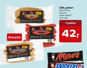 SuperBrugsen Gøl grillpølser tilbud