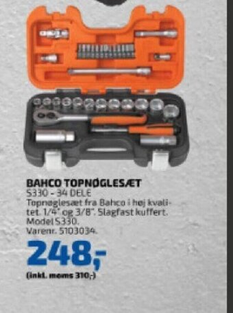 Davidsen Bahco Topnøglesæt tilbud