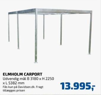 Davidsen Elmholm carport tilbud