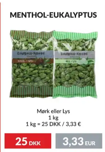 Euka menthol bolsjer lys menthol