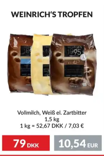 Weinrich chokoladeknapper blanc