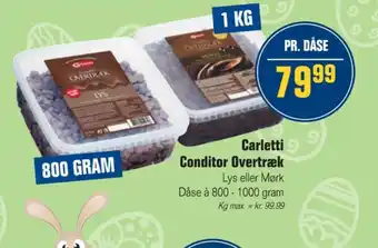 Otto Duborg Carletti chokoladeknapper lys tilbud
