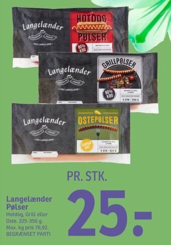 SPAR Langelænder hotdogpølser tilbud