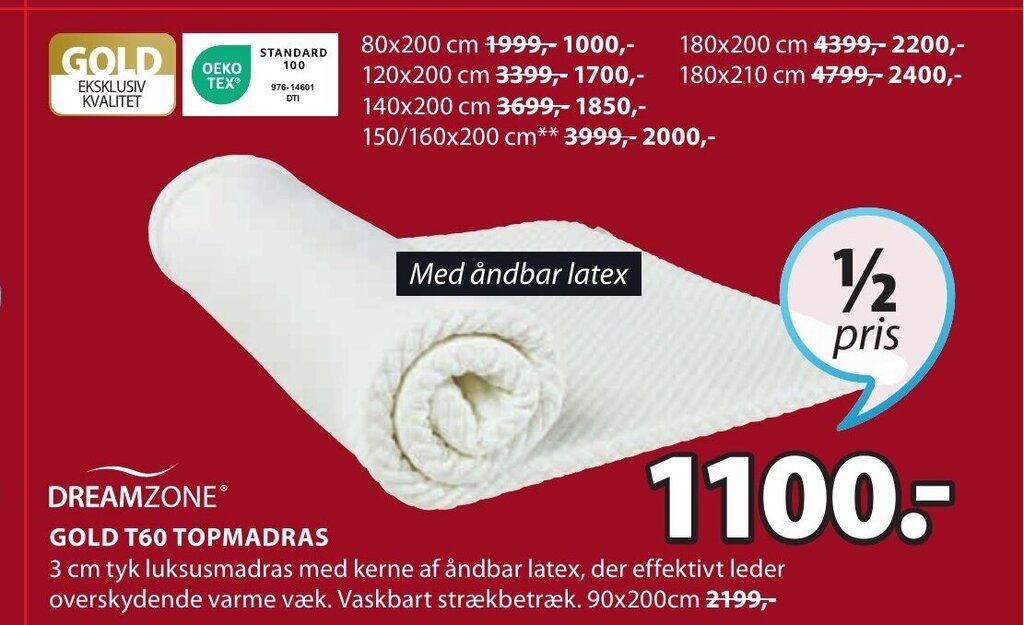 Gold T60 Topmadras tilbud hos JYSK