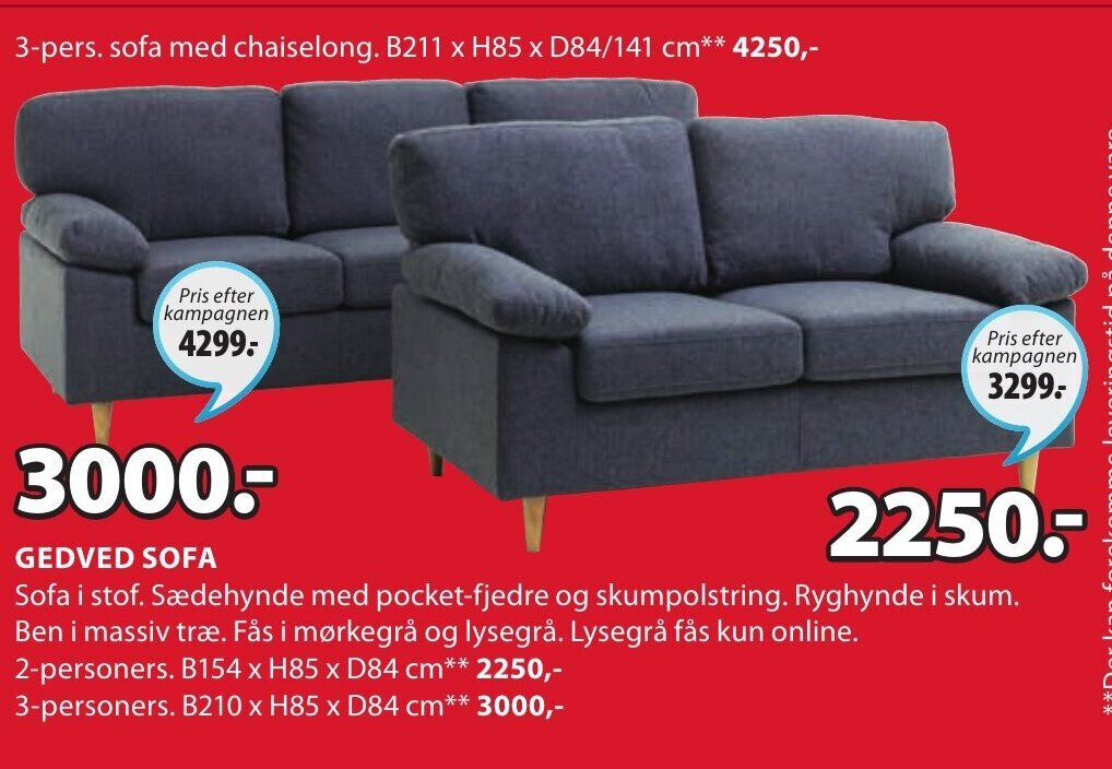 Gedved Sofa tilbud hos JYSK